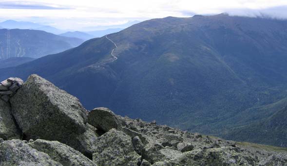Mount Washington Auto Road snaking up Mt. Washington (photo by Mark Malnati)