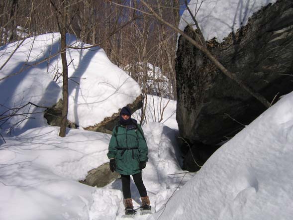 Reinhild among the boulders (photo by Mark Malnati)