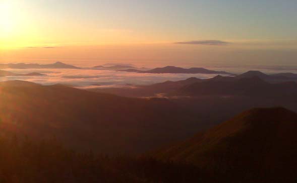 View from Mount Carrigain at sunrise (photo by Bill Mahony)