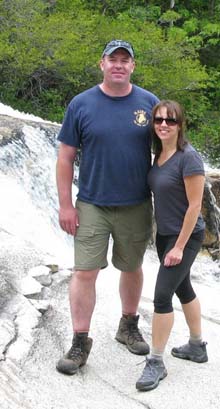 Mike and Leesa at Thoreau Falls (photo by Mark Malnati)