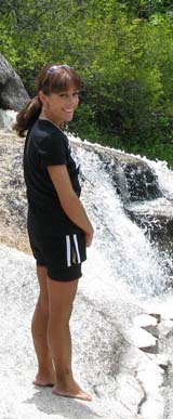 Kathy at Thoreau Falls (photo by Mark Malnati)