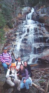 Cascades Along Falling Waters Trail (John, Dennis, Sharon, Marj, Heather) (photo by Webmaster)