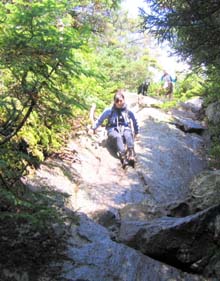 Steep spot on the trail (photo by Mark Malnati)