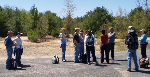 Our group taking a break near the dike (photo by Webmaster)