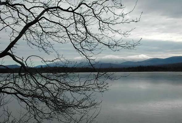 The Presidential Range behind Cherry Pond (photo by Ben Kimball for NH Natural Heritage Bureau)