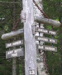 Signs and junction marker on the carriage roads (photo by Mark Malnati)