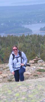 Sharon hiking up one of the mountains (photo by Webmaster)