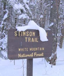 Stinston Mountain Trail sign (photo by Mark Malnati)